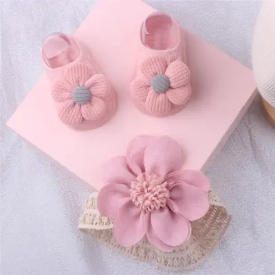 Baby Headband and Boat Socks Set