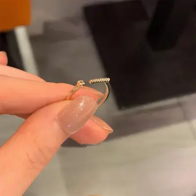 Zircon stone minimalist ring for women, stackable design - 7