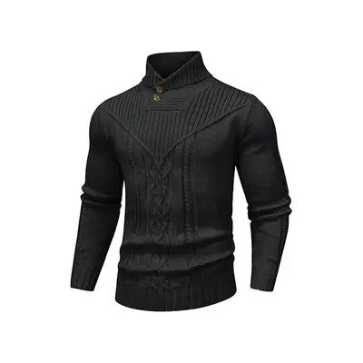 Herren klassischer Strickpullover mit Stehkragen, Frühling und Herbst - 8