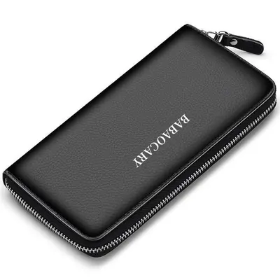 BABAOCARY Ultra-Thin Leather Men's Long Wallet - 9