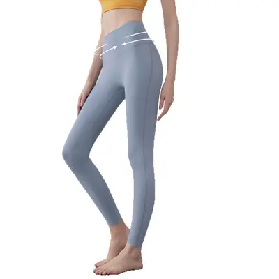 Women's Yoga Fitness Pants, Solid Color, for Running and Pilates - 5
