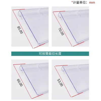 Transparent PVC Shelf Price Tags with Hanging Hook, Hole-Punched