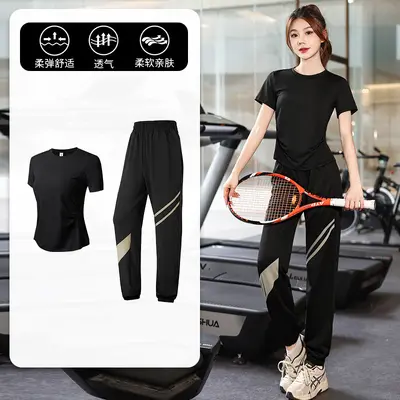 Women's Quick-Dry Yoga Set with Loose Mesh Cover-Up - 12