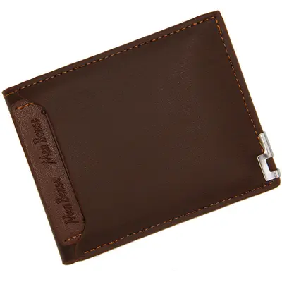MenBense Men's Short Wallet with Iron Edge Card Holder - 8