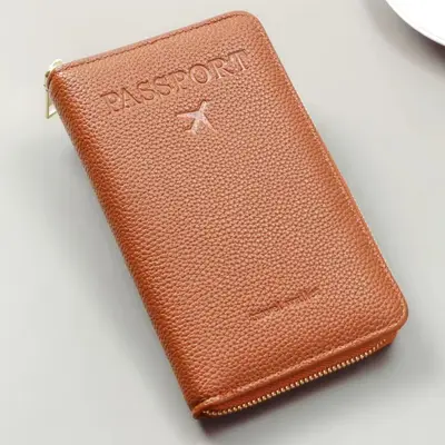 RFID Pasaport Cüzdan Belge Çantası Seyahat Fermuar - 9