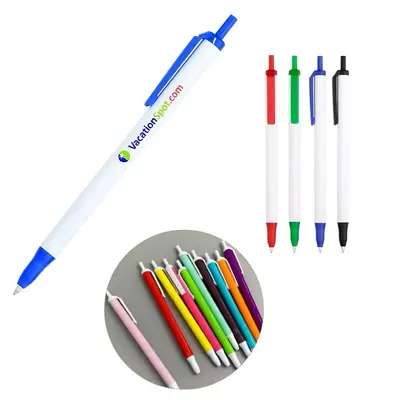 Plastic Click Ballpoint Pen, Multiple Colours, Logo Printable - 1