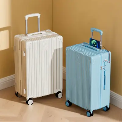 Robuster Trolley-Koffer mit Zahlenschloss und Universalrollen - 3