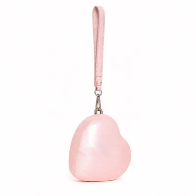 Transparent Acrylic Women's Evening Bag, Pink Heart Design - 2