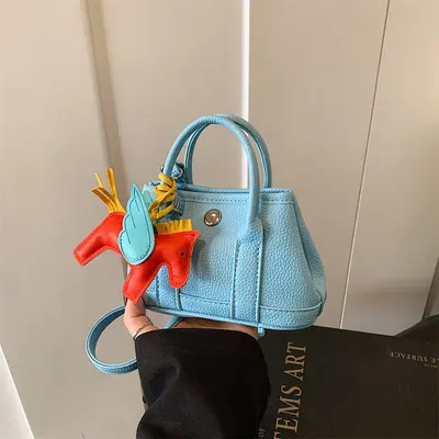 Women's Solid Color Handbag with Crossbody Strap and Phone Cosmetic Bag - 3