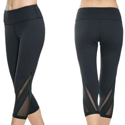 Yoga Leggings with Mesh Panels, Breathable, A5073