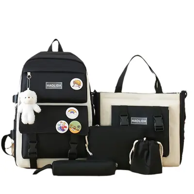 Öğrenci sırt çantası, dört parçalı set, Harajuku tarzı