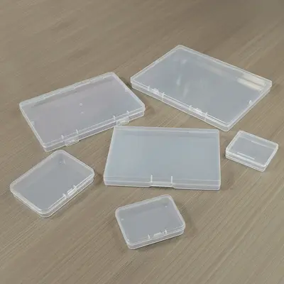 Şeffaf Amazon sınır ötesi PP dikdörtgen ekran kutusu kartvizit kartı dosya saklama kutusu düz kutu toz geçirmez plastik kutu