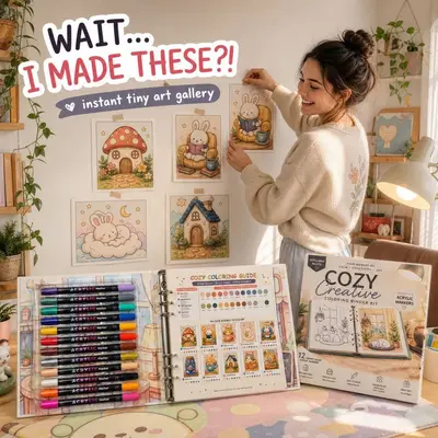 丙烯绘画本马克笔套装DIY绘画涂色本手工美术用品礼盒学生水彩笔