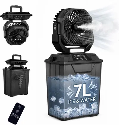 Outdoor Camping Fan with Light Rechargeable Long Battery Life Hanging Portable - 9