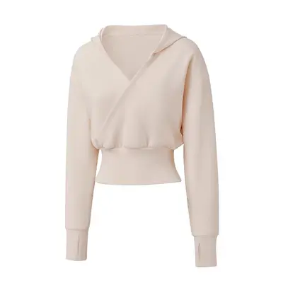 Kadın Yoga Ceketi, V Yaka Slim Fit Kapüşonlu Sweatshirt, Sonbahar ve Kış - 7