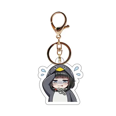 Gugu Gaga little penguin acrylic keychain with face-changing emoji design - 12