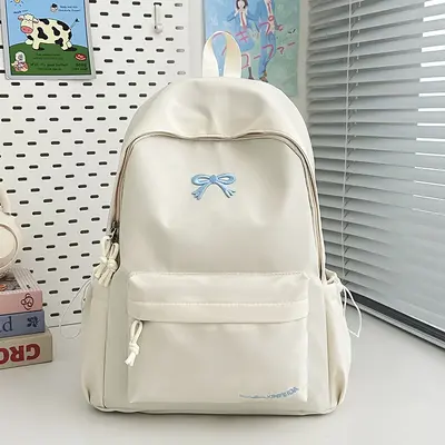 Women's Large Capacity Backpack with Bow, School and Travel - 3