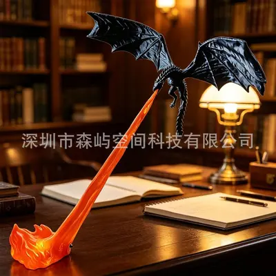 亚马逊新品3d打印Dragon Bookshelf Nook Light龙焰龙息桌面装饰 - 6