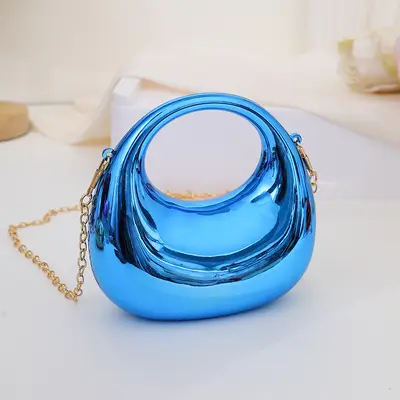 2026 New Trendy Cross-Border Chain Mini Bag Crescent Acrylic Top Handle Lipstick Coin Purse Kids Bag Shoulder Bag - 7