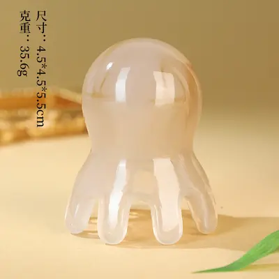 Portable Head Massage Device, Large Acupressure Meridian Brush, Wide-Tooth Octopus Gua Sha - 10