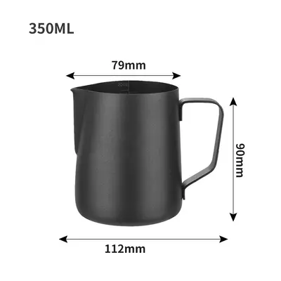 Stainless Steel Latte Art Milk Frothing Pitcher with Measurement Marks and Spout - 9
