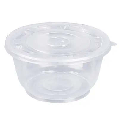 Einweg-Kunststoffschüssel transparent mit Deckel, Lunchbox - 6