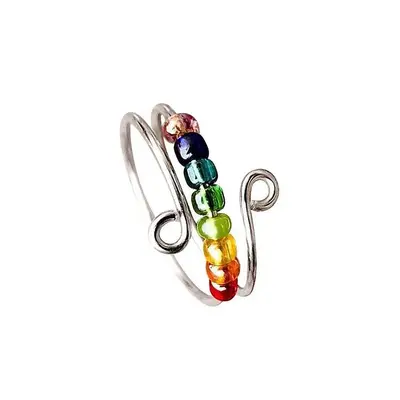 Brass Bead Spinner Ring, Stress Relief, Open Design