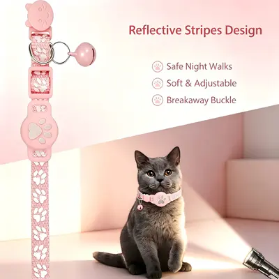Pet Cat Positioning Collar Tracker Suitable for iOS Waterproof Apple Find My Reflective Collar