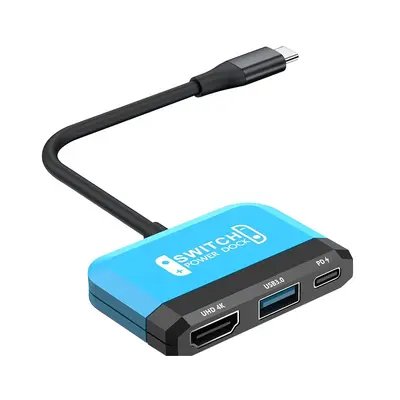 Switch Portable Docking Station 3-in-1 4K 60Hz HD Screen Projection PD Fast Charging USB 3.0 Converter Compatible 1/ - 11