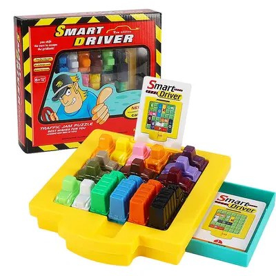 Children's Car Huarongdao Logic Puzzle Game, Plastic Educational Toy