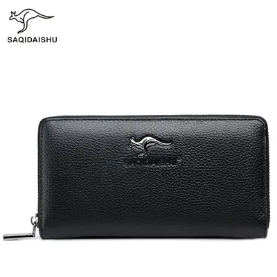 Sachi Känguru Echtleder-Langbrieftasche mit Reißverschluss - 1