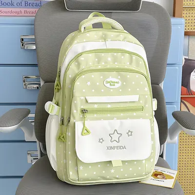 Star Polka Dot Lightweight Backpack for Girl Students - 9