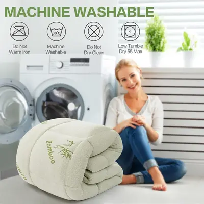 Amazon Premium Viscose Bamboo Fiber Mattress Protector Quilted Thickened Mattress Pad for Back Pain Relief TEMU Cross-Border