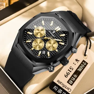 POEDAGAR Herrenuhr, wasserdicht, Chronograph - 2