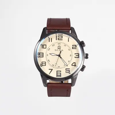Personalized leather strap watch, simple and elegant men's watch, casual retro digital watch, student quartz watch - 11