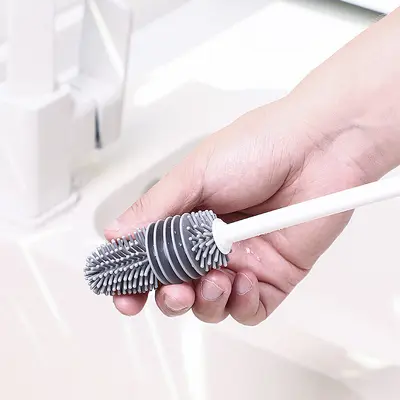 Ev kullanımı için uzun saplı silikon bardak yıkama fırçası, ölü köşe yok, biberonlar için özel temizleme fırçası, blender ve leke çıkarıcı bardak fırçası.