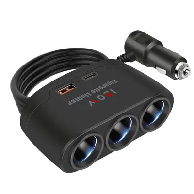 Car charger, USB + PD fast charging, 12V24V