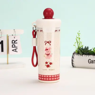 Cartoon Floating Ball Straw Cup, Portable Insulated Cup for Car Travel - 9