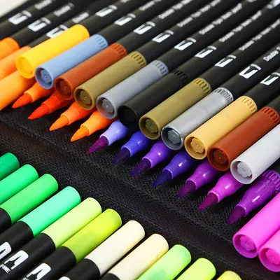 Dual-head marker pen set, water-compatible blendable - 3