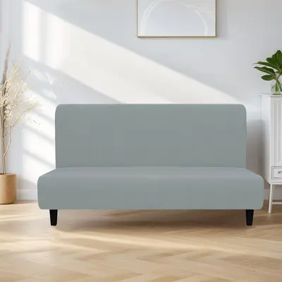 Cross-border new waterproof milk silk sleeveless sofa cover elastic solid color foldable daybed cover sofa slipcover - 8