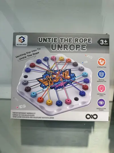 Untie the Rope Challenge Brain Teaser Toy, Kids Rope Knot Logic Game - 9