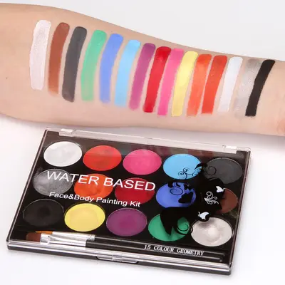 15 Colors Water-Soluble Body Paint Set, Face Painting Pigments, World Cup Fan Supplies