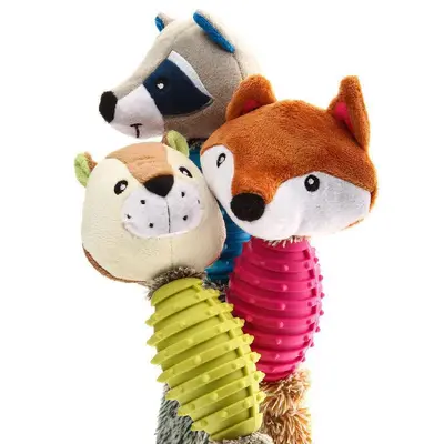 Plush Dog Chew Toy with Squeaker, Bite-Resistant, Cartoon Animal - 5