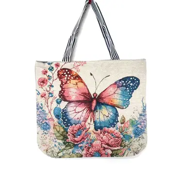Korean-Style Student Handbag, Cartoon Print Canvas Bag, Large Capacity - 9