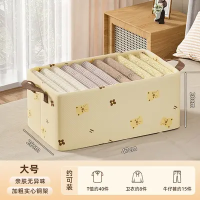Fabric clothes storage box stackable large capacity - 8