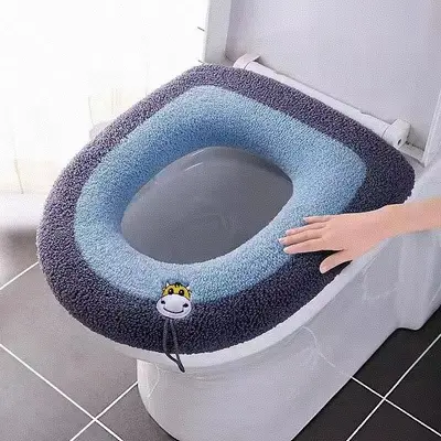 O Şekilli Kalın Peluş Klozet Kapağı, Evrensel Tuvalet Halkası Minderi - 4