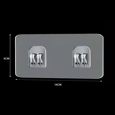 No-Drill Transparent Adhesive Bathroom Hook, Strong Hold - 9