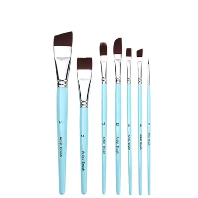 Face painting brush set, 17 pieces, flat and angled brushes