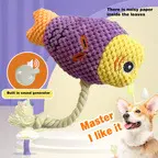 Pet Peluş Balık Oyuncağı Kedi ve Köpekler İçin, Sesli ve Isırmaya Dayanıklı - 2