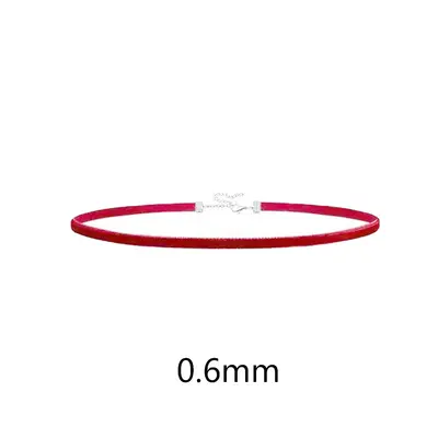 Red Velvet Choker Necklace, Gold Thread, 0.6mm-2.5cm